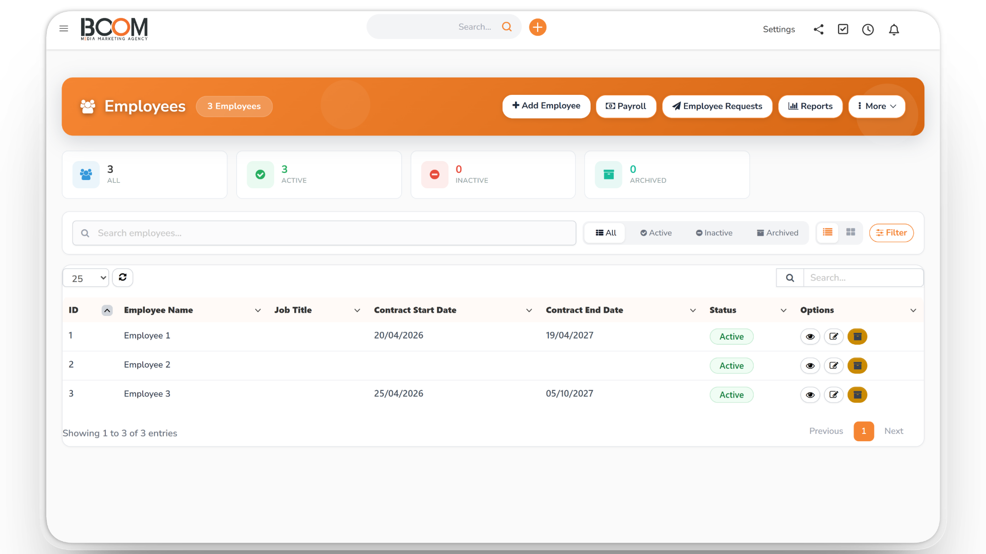 Dynamic Employee Database