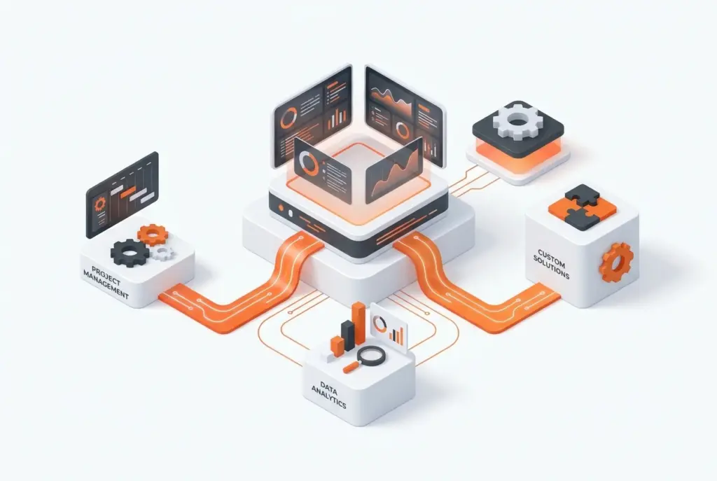 صورة توضيحية لـ أفضل نظام ERP لشركات التقنية، تسلط الضوء على تفوق Boom ERP بميزات Boom Pass والحلول المخصصة التي يقدمها. مثالي لمديري الـ IT.