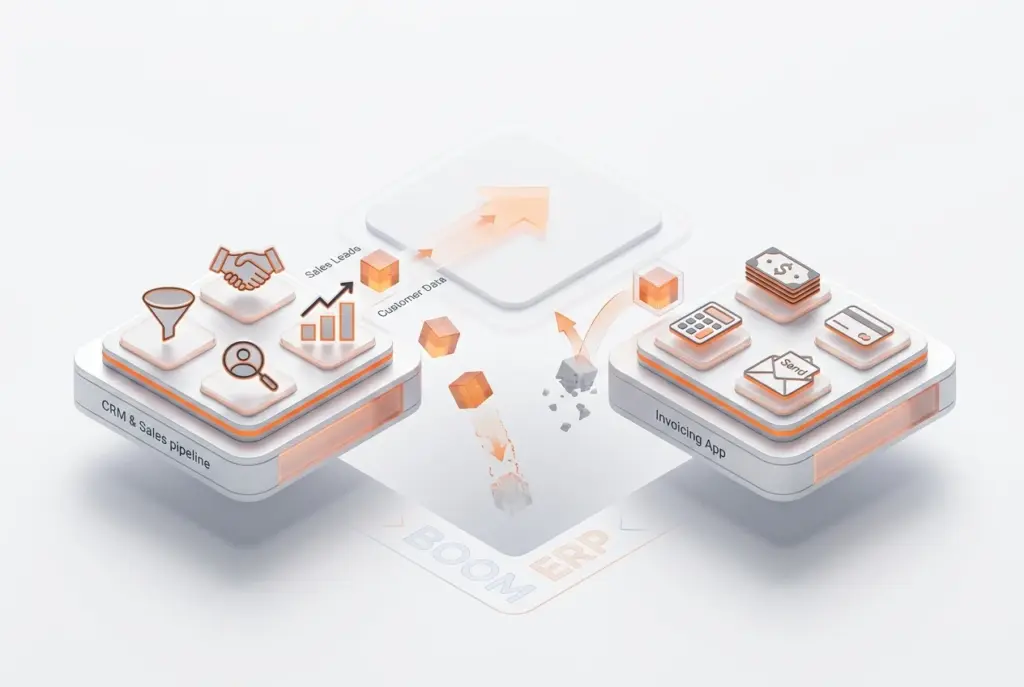 Visualizing the impact of a disconnected CRM on your unified sales pipeline, highlighting the crucial role of BOOM ERP in seamless integration and data flow.
