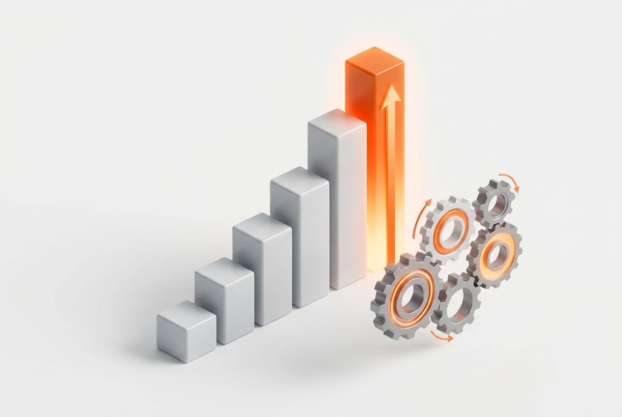 The BOOM ERP interface displays a dashboard for managing a marketing agency