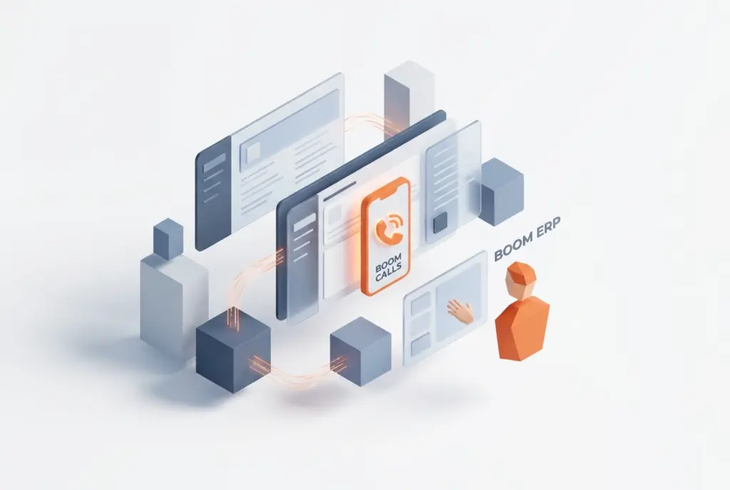Professional salesperson using BOOM CALLS for In-CRM calling, enhancing sales data quality and efficiency directly within their CRM interface.