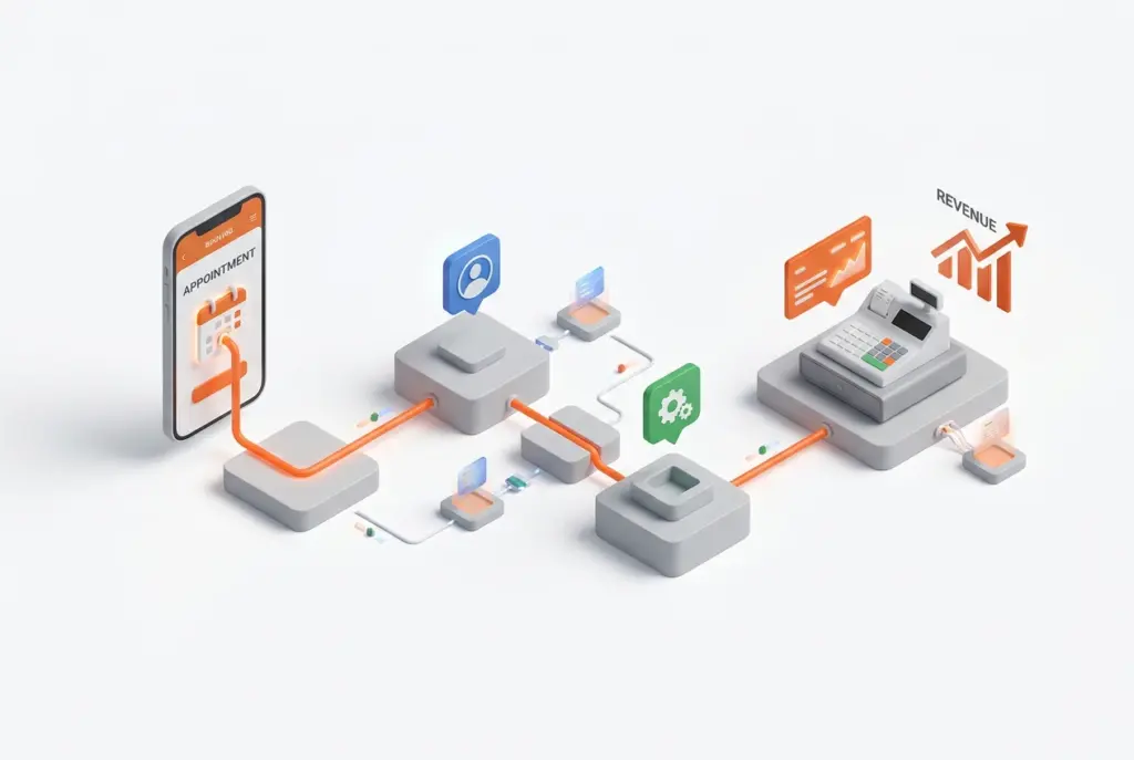 Visualizing smart booking revenue growth with data analytics and financial charts, showcasing maximized profit potential for businesses using BOOM ERP.