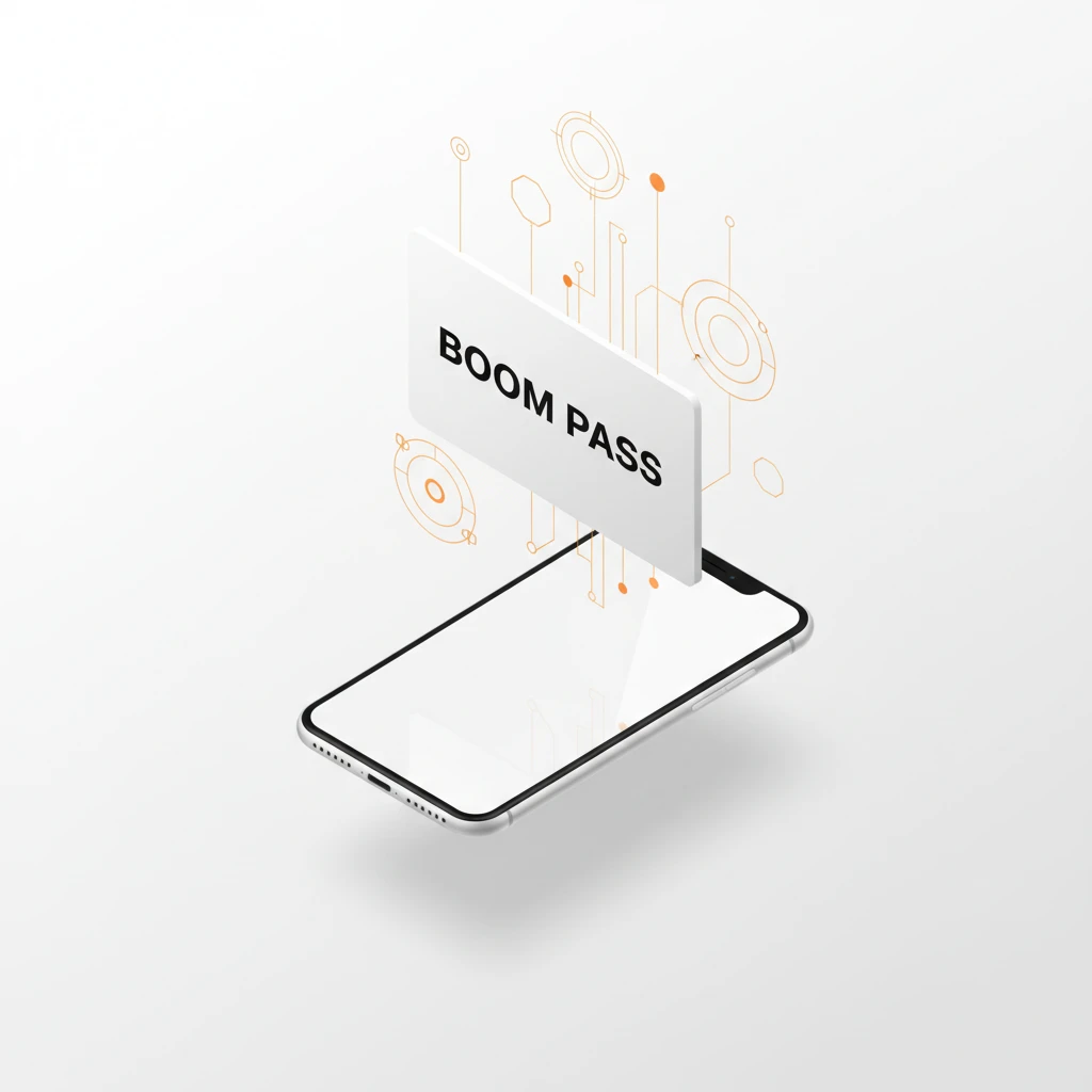 Professional using BOOM PASS smart digital cards, the ultimate contactless networking solution by BOOM ERP in 2026.