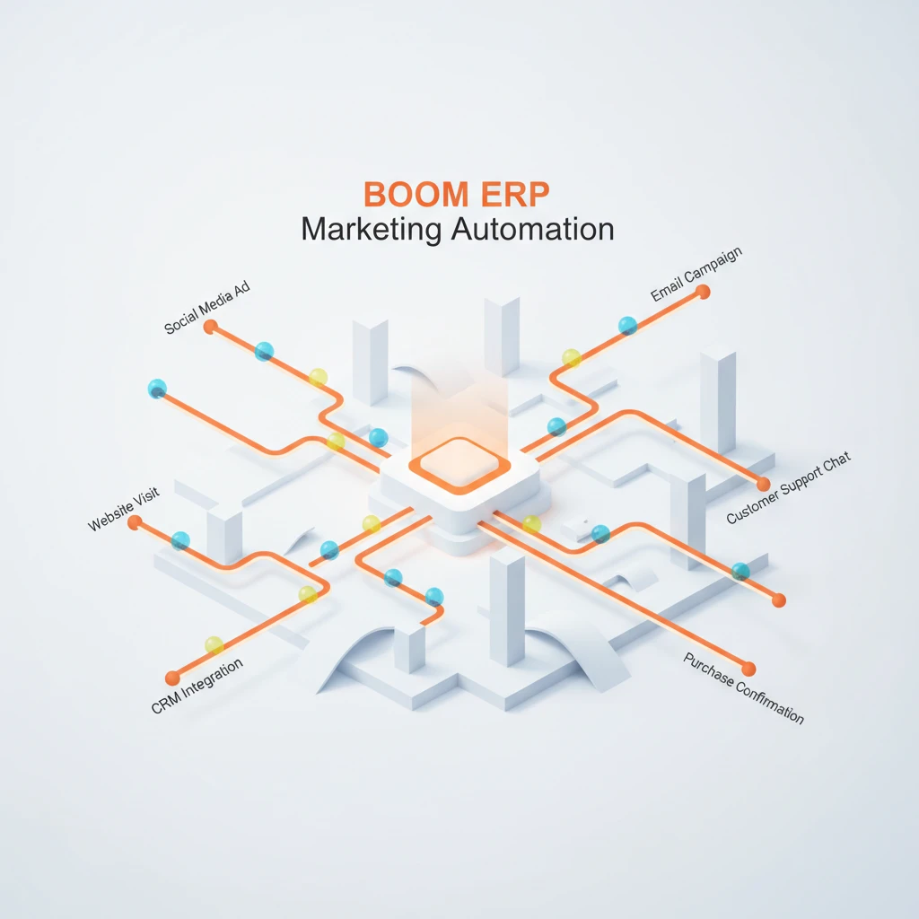 BOOM ERP dashboard showing advanced ERP marketing automation workflows for streamlined business growth in 2026.