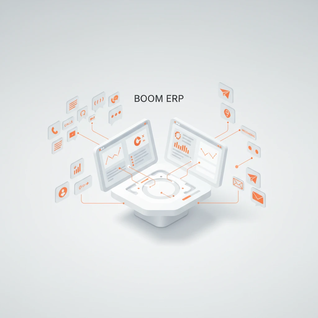 BOOM ERP dashboard showing Cloud Telephony Integration for unified sales communications and BOOM CALLS features in 2026.