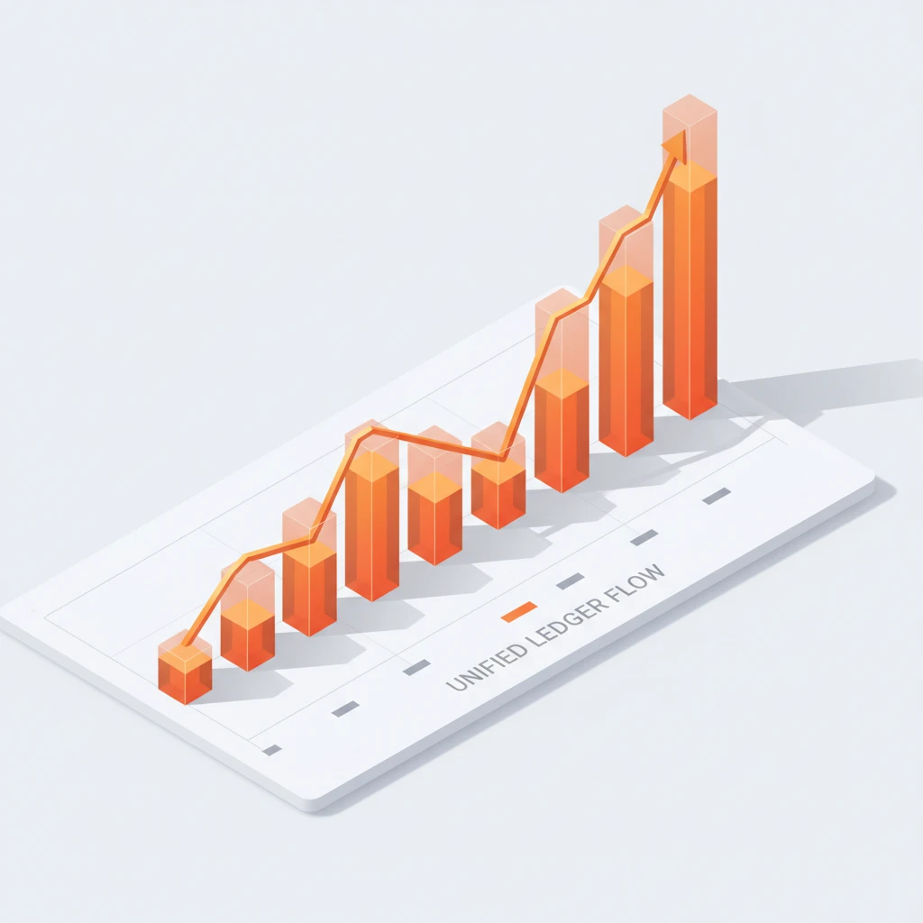 Modern Accounting Automation dashboard showing 2026 financial metrics and unified ledger data in BOOM ERP